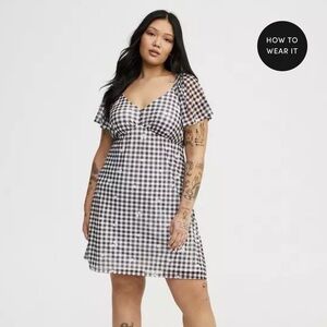 torrid Black & White Gingham Midi Dress